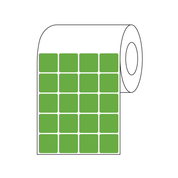 Xylene Resistant Slide Label, 7/8" x 7/8", 4 Across Green